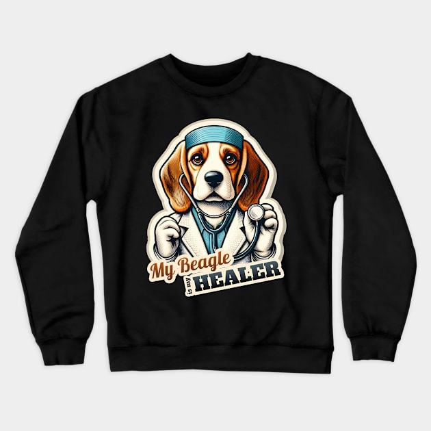 Beagle doctor Crewneck Sweatshirt by k9-tee